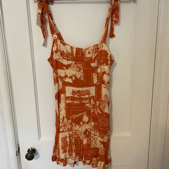 Urban Outfitters Jolene postcard print linen mini dress - Picture 3 of 6